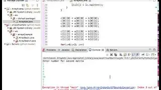 Matrix addition in java