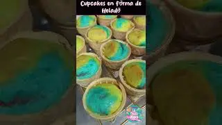 CUPCAKES EN FORMA DE HELADO🍧Con Betún de Queso Crema | RICOS Y FACILES #postres #cupcakes #desserts
