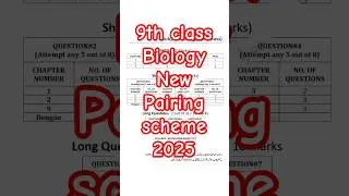 9th class Biology paper scheme 2025 | 9th class Biology pairing scheme 2025