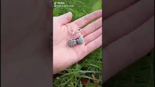 Lampwork glass Raspberry earrings. Серьги малина лэмпворк tiktok