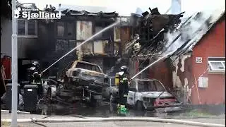 Voldsom brand i ejendom i Viskinge