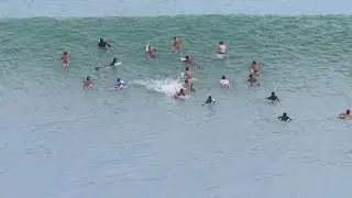 BIG WAVE FREESURFERS PRIORITY IN BINGIN  BEACH