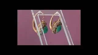 Антикварные серьги с камнями, золото 56 пробы