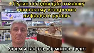⚡️Путин сегодня дал отмашку «широкому внедрению цифрового рубля». Зачем и как