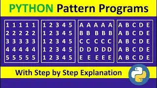 Printing Numbers and Alphabets in Square pattern in python | Python Pattern Programs | Part-2