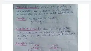 Bilateral, Unilateral, Liner and Non Linear  Elements