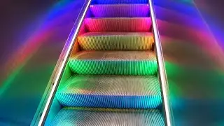 Sweden, Stockholm Central subway / train station, 2X rainbow escalator 6X SMW elevator
