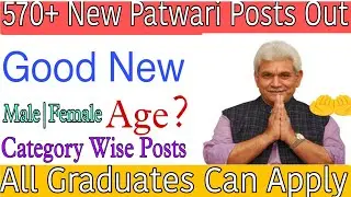 Patwari New Posts Out|570+|Age? |2024|Apply Now