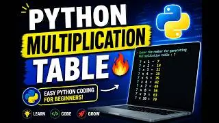 🎬Make a Multiplication Table in Python | Easy Python Coding for Beginners 🐍