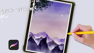 Procreate Drawing for Beginners! Easy Watercolor Landscape Step by Step Tutorial