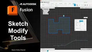 Autodesk Fusion 360 18 Sketch Modify Tools (offset, trim, scale, and more ...)