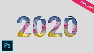2020 Paper Cut Out Text Effect - Tutorial Photoshop CC 2019