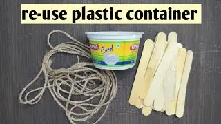 Reuse plastic container | Plant pot from yoghurt bucket | Best out of waste | DIY for beginners