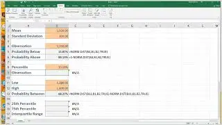 Excel Norm Dist and Norm Inv