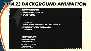 FIFA 23 BACKGROUND ANIMATION - DARK | FOR STREAMERS | Twitch | Youtube