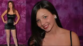 Christina Model - Black Dress & Gray Pantyhose