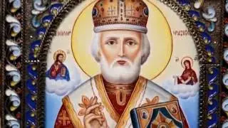 Икона Николай Чудотворец из финифти