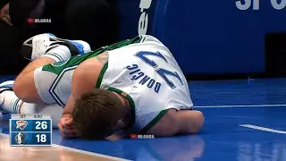 Luka Doncic got bulldozed by Lu Dort 😮