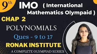 IMO | Class 9th | Polynomials |  Maths Olympiad | In Hindi | Question 9 to 17 | Part 2 |