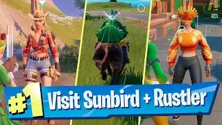 Interact with Sunbird or Moon Hawk and Rustler in a single match Location - Fortnite
