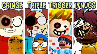 FNF CRINGEFINGER vs TRIGGERFINGER vs TRIFLETHUMB vs 17NUGS | Friday Night Funkin'