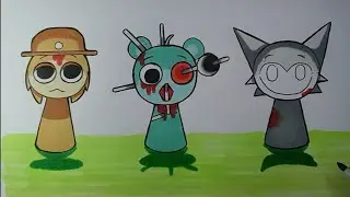 Drawing Characters sprunk incredibox Horror Part 5