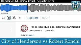 The City of Henderson vs Robert Ronchi, January 26, 2023
