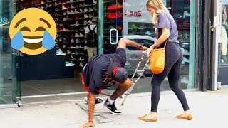 Falling With Crutches In Public Prank!!! (Melrose)