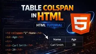 Colspan in HTML | Table in HTML | Colspan attribute in Table | Html tutorial for beginners | 