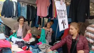 35. Барахолка в пригороде Парижа. Летние вещи по 1 евро. Примерка. #барахолка  #secondhand