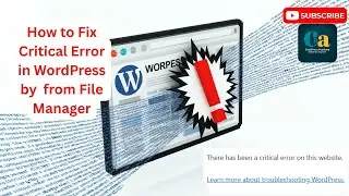 Fix Critical Error in WordPress by Disabling Plugins via File Manager (2025) | CodePressAcademy