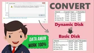 Convert Dynamic Disk ke Basic Disk, Data AMAN, WORK 100%