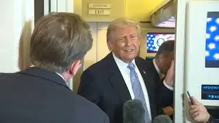 President Trump Gaggles with Press on Air Force One En Route Anchorage, AK, May 15, 2026