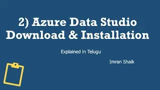 2) Azure Data Studio Download and Installation in Telugu | Explained in Telugu |