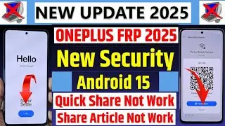 Android 15 All Oneplus Frp Bypass/Fix Quick Share Not Working /Fix Share Article Not Working 2025 |