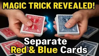 How to Magically Separate Red and Blue Cards | Tutorial | Easy Magic Trick #magictrickssecret