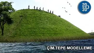 3ds Max Peyzaj Tasarım Projesi Çim Tepe Modelleme