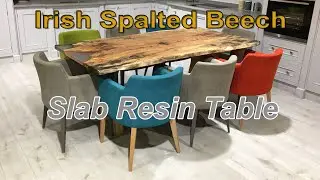 SPALTED BEECH SLAB RESIN TABLE 30 seconds NEW