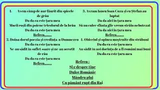 Românie, mândru plai - negativ cu versuri