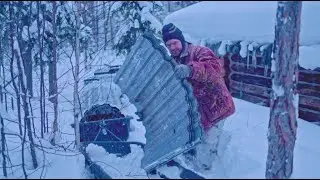 On the moose's trail. Delivered the iron to the hut.