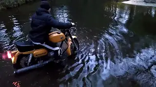 ★ Чуть не утонул на мотоцикле★