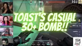 Toast & Danny dropping 30 bombs l Toast Ace with Jett-mina l Valkyrae's Clutch ACE (Team Reacts)
