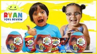Opening Ryan's World Mini Mystery Eggs! Mystery Figure! Mystery Squishy!