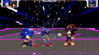 Sonic and Shadow vs Metal Sonic MUGEN Battle!!! (MUGENHUNTER)
