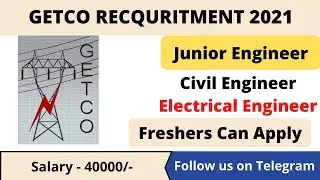 GETCO Recruitment 2021 | Junior Engineer Posts | Freshers Can Apply | Latest Engineering Jobs 2021