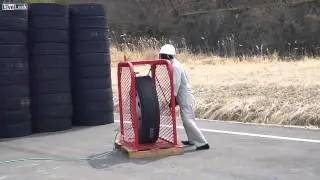 Tire explodes