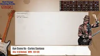 🎸 Oye Como Va - Carlos Santana Guitar Backing Track with chords and lyrics