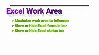 Excel quickly turn Excel work area into fullscreen