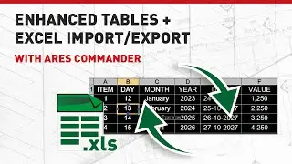 Enhanced Tables + Excel Import/Export with ARES Commander