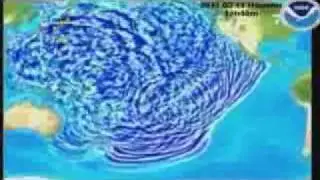 Japanese earthquake Tsunami expansion in pacific ocean animation